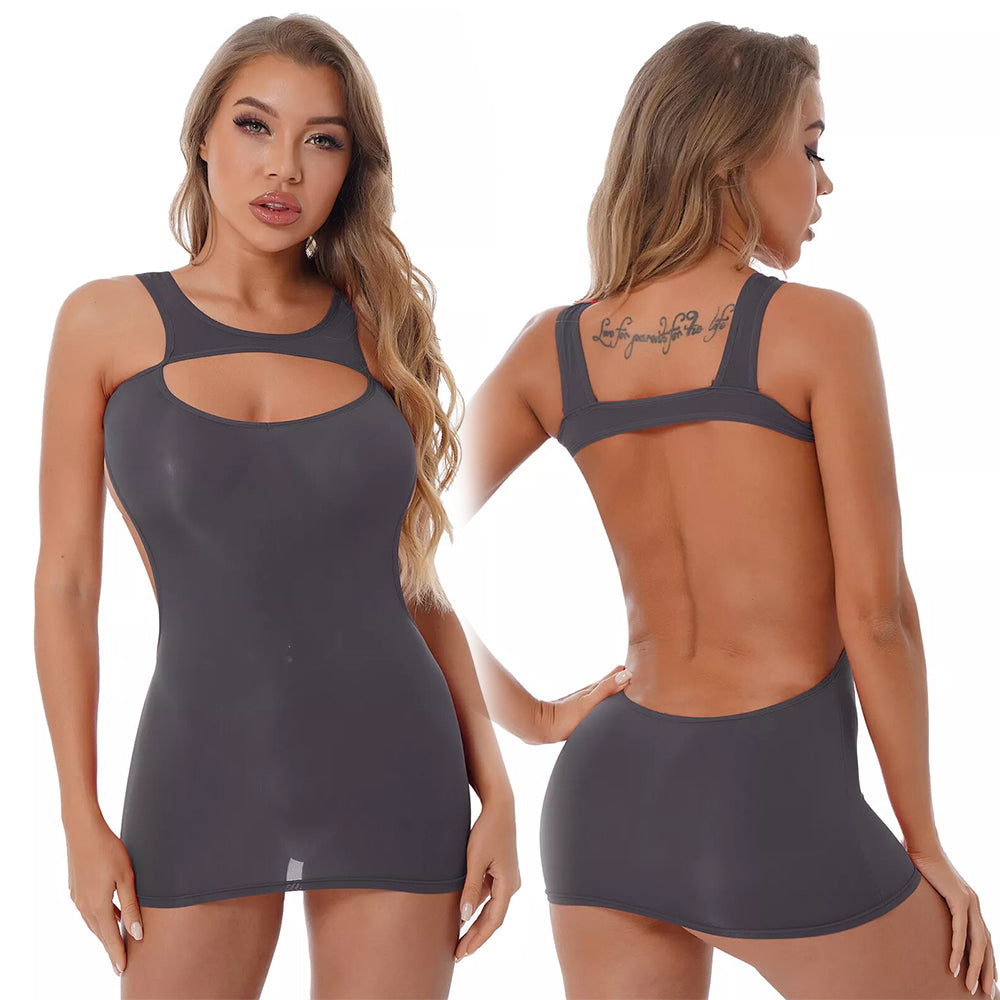 Hollow back sleeveless dress