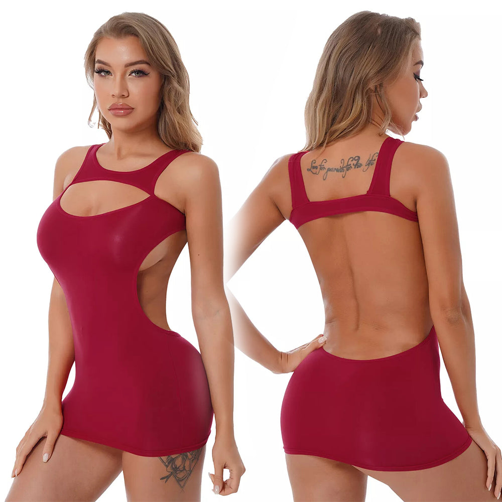 Hollow back sleeveless dress