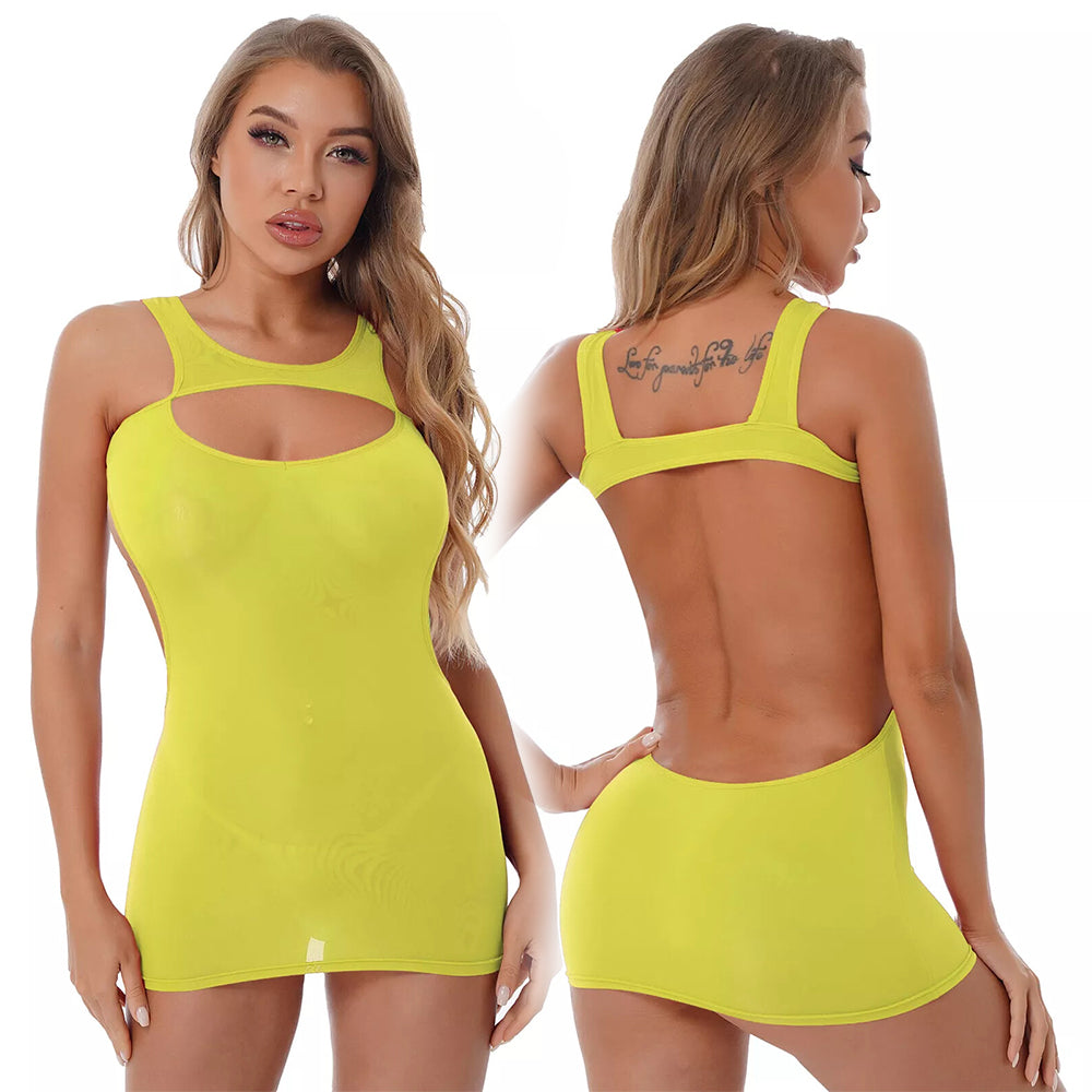 Hollow back sleeveless dress