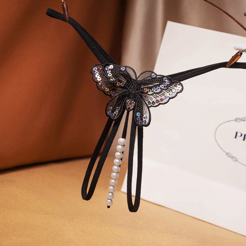 Sheer mesh low waist thong