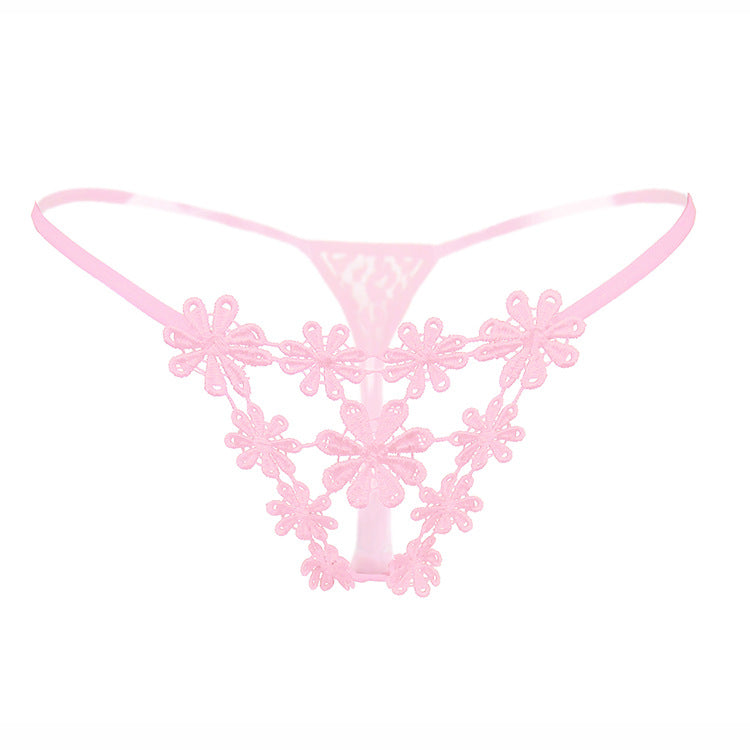 Flower Embroidered Sexy Thong