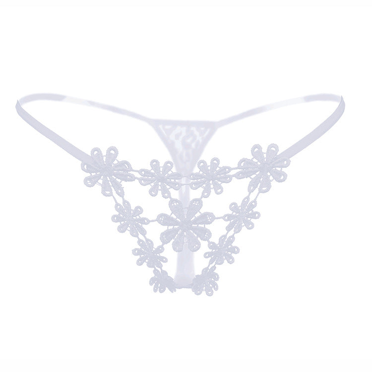 Flower Embroidered Sexy Thong