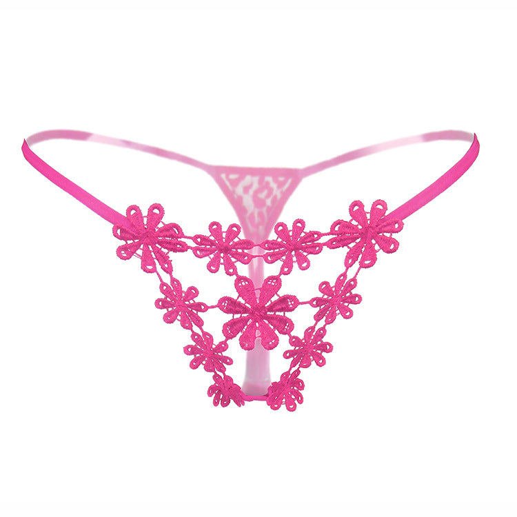 Flower Embroidered Sexy Thong