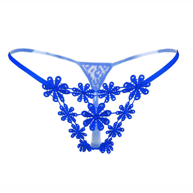 Flower Embroidered Sexy Thong