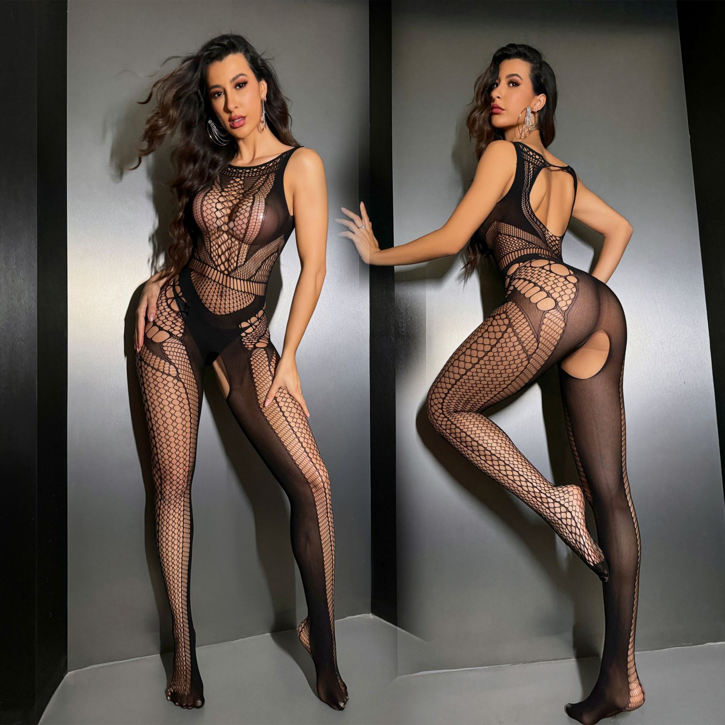 Tight hollow see-through sexy mesh