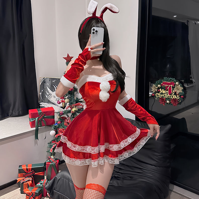 Sexy Christmas costume performance uniform temptation suit pajamas-D8579