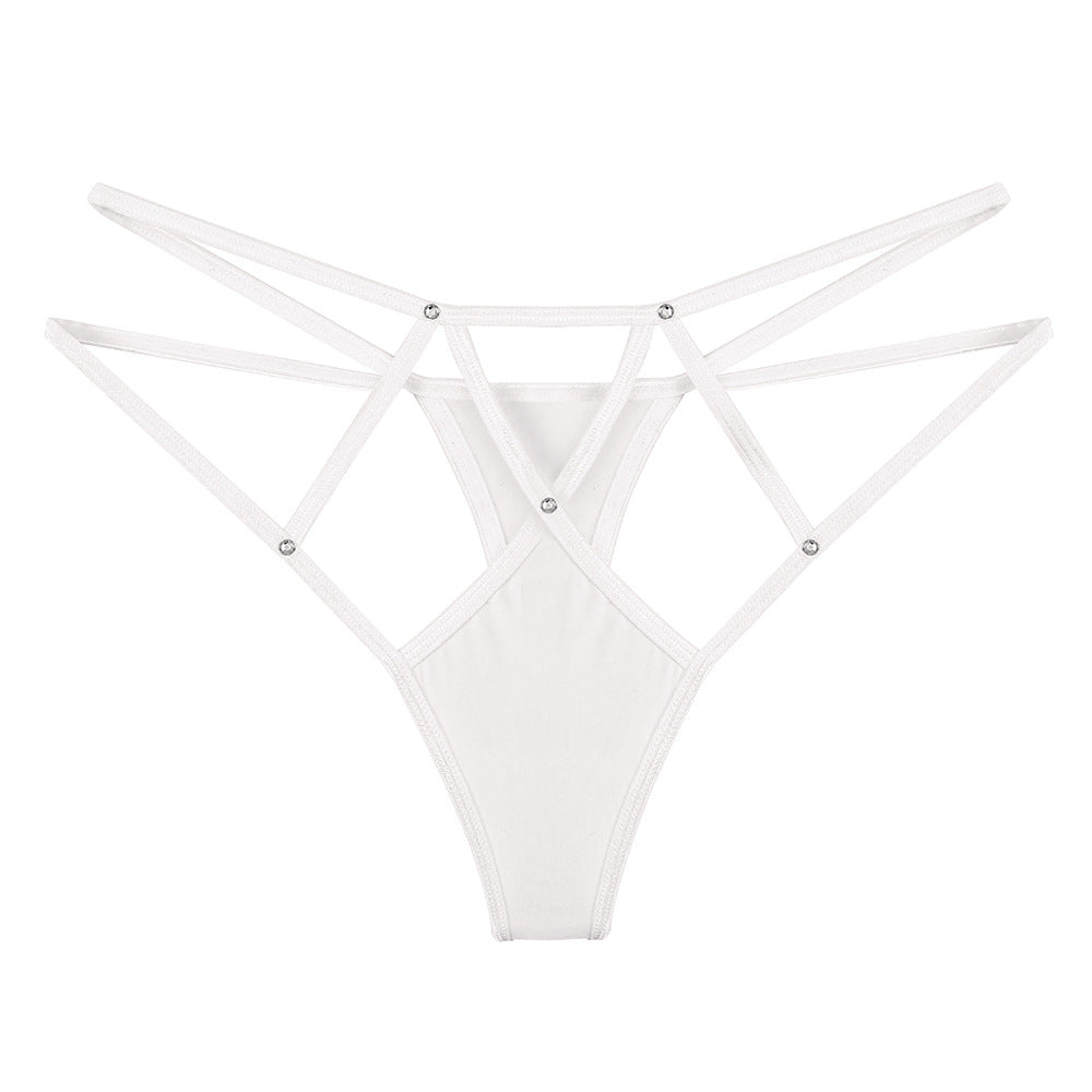 Hot diamond seamless breathable ice silk cross hollow underwear