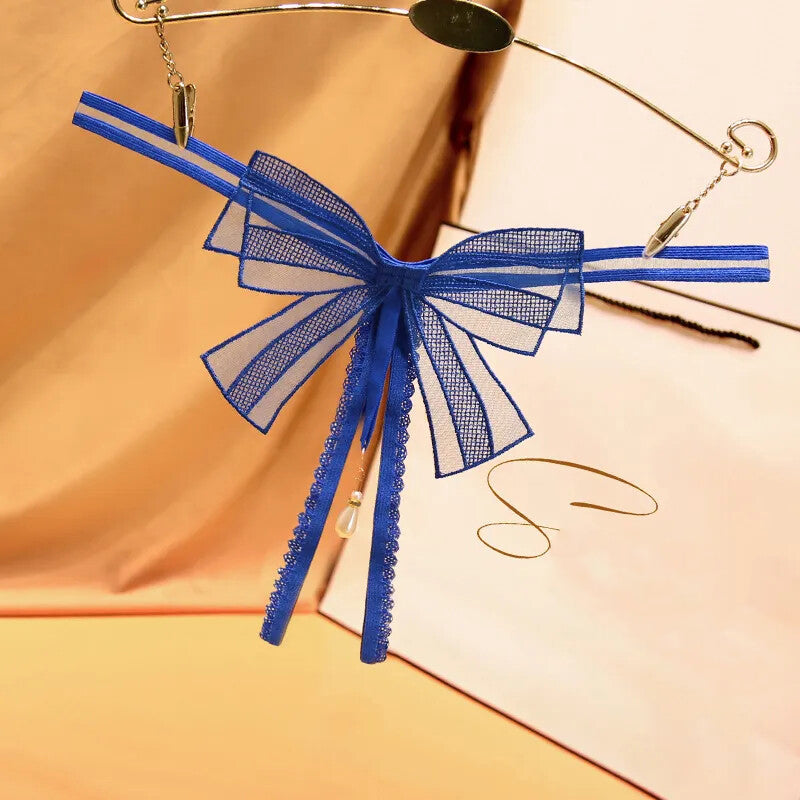 Hollow Pearl Pendant Thong Panties