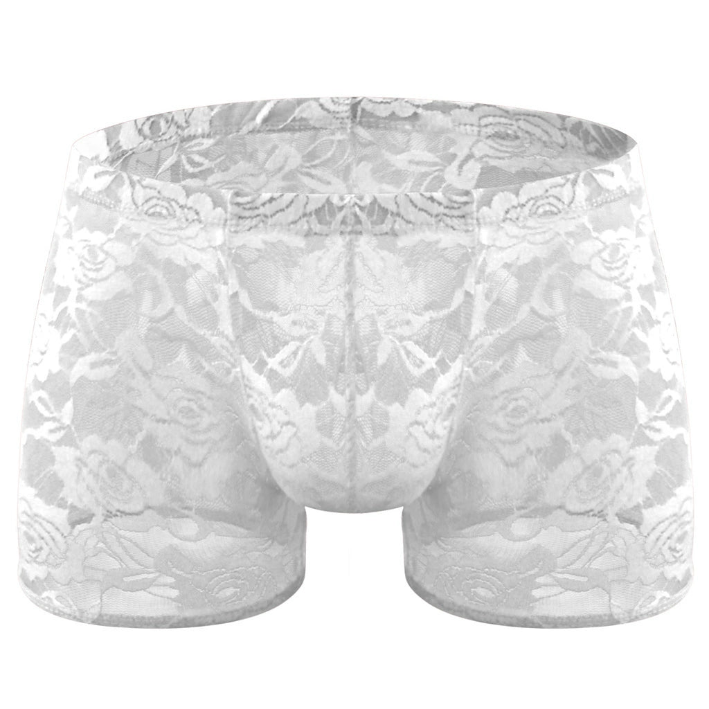 Rose lace transparent mesh panties