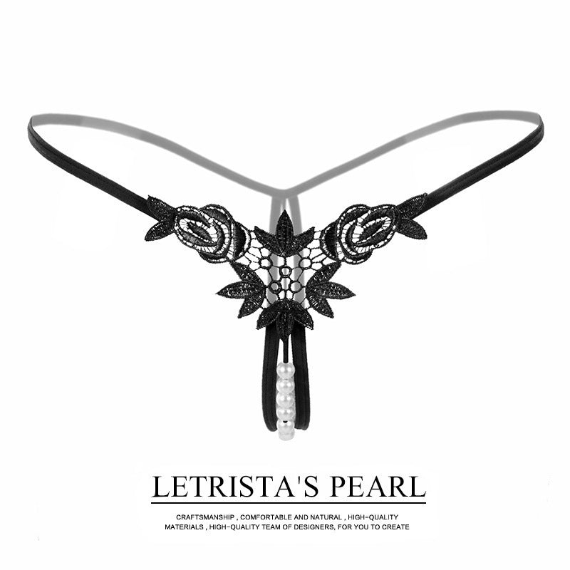 Pearl Play embroidered thong