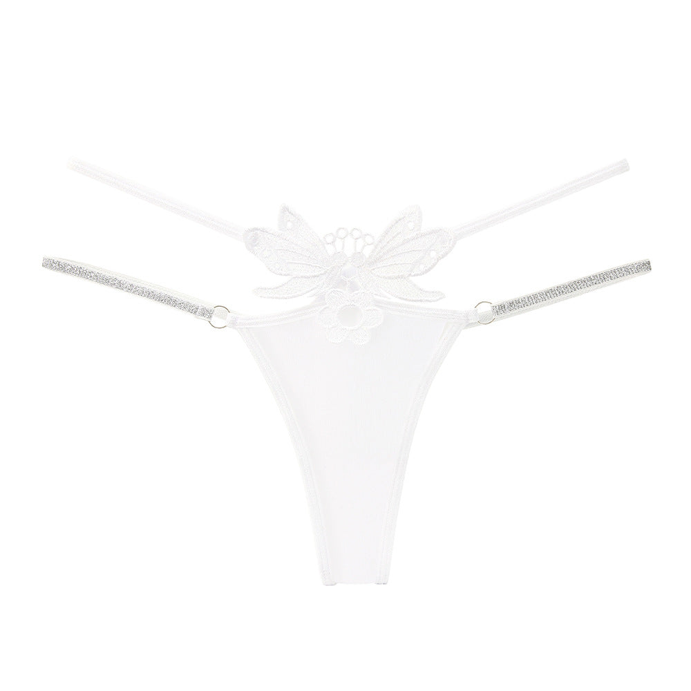 Ice silk comfortable hollow flash thin strap temptation thong