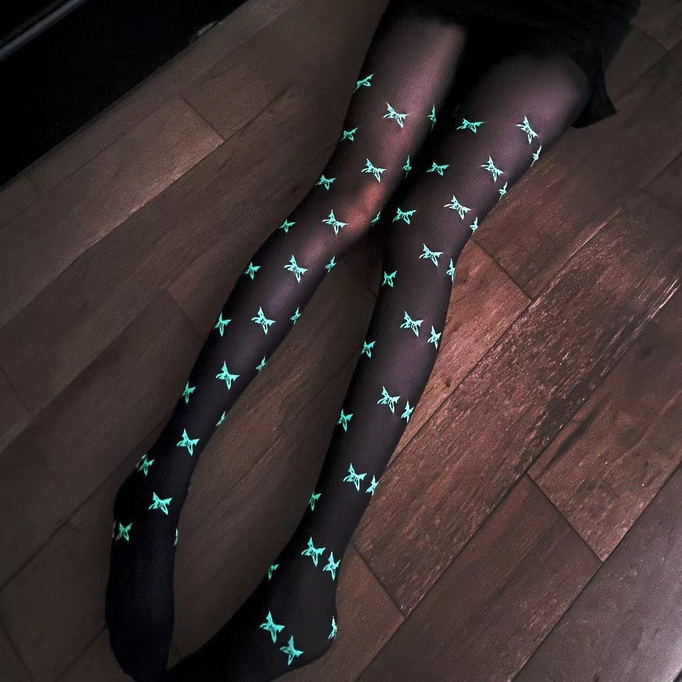 Sexy printed luminous stockings