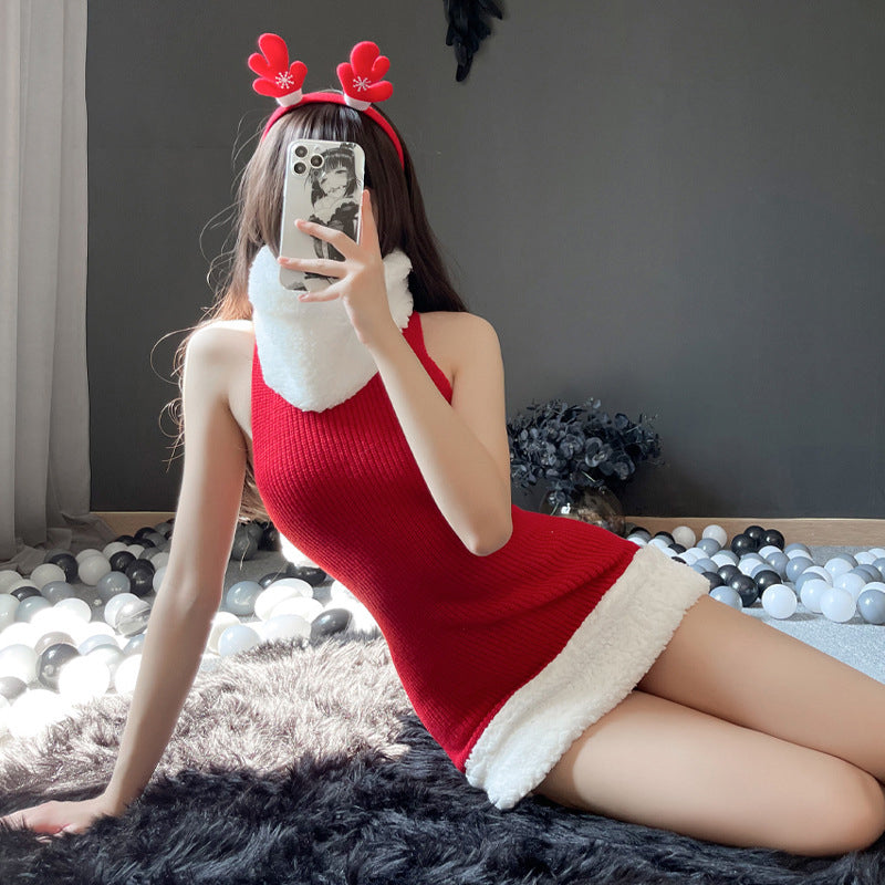 Sexy Christmas Turtleneck Knitted Sherpa Neck Sweater