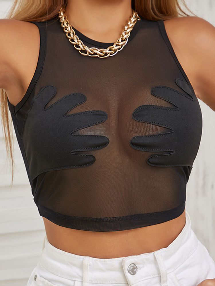 Sexy transparent mesh bodysuit