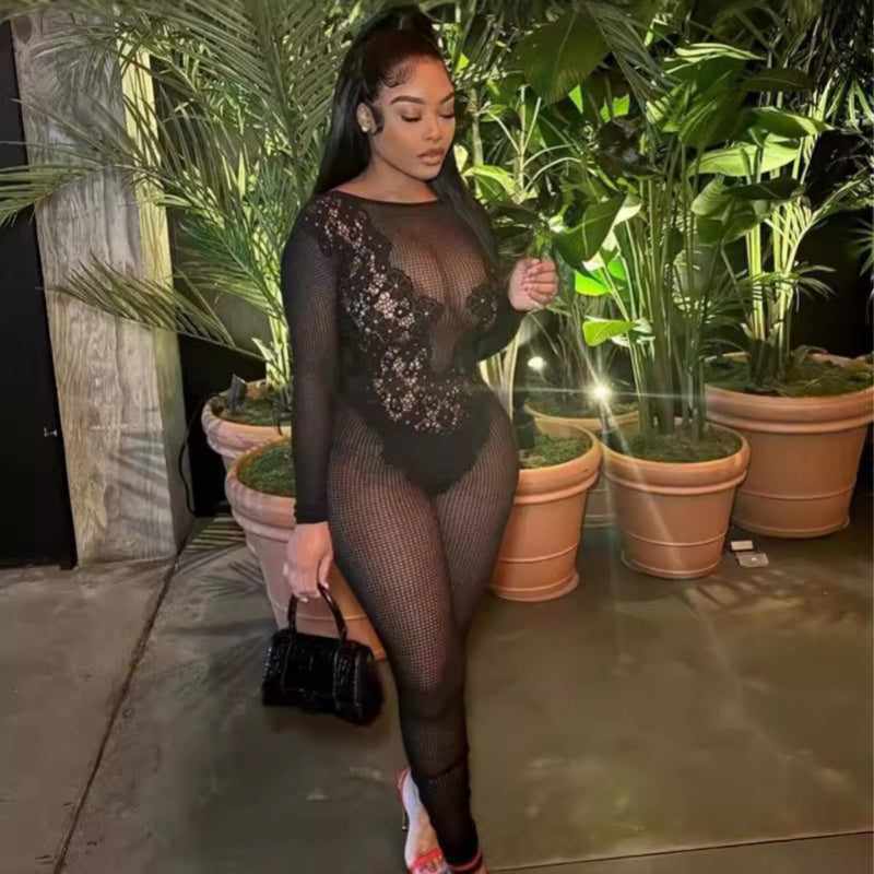 Long-sleeved knitted bodysuit