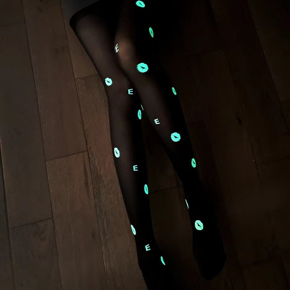 Sexy printed luminous stockings