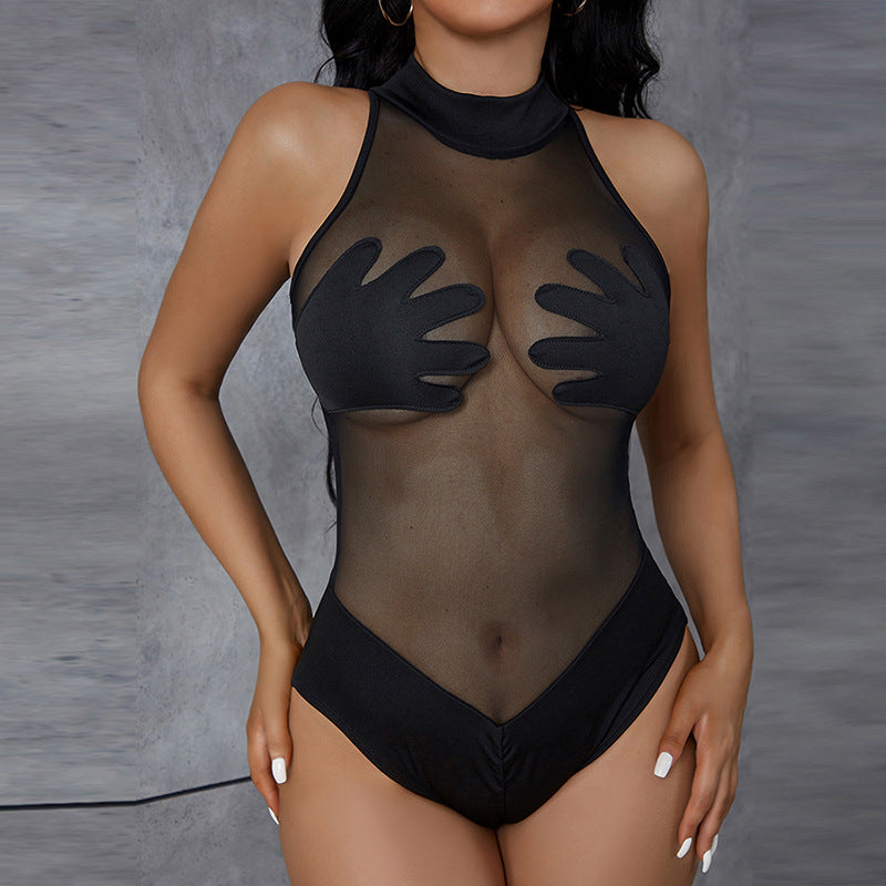 Sexy See-Through Mesh Slim Bodysuit