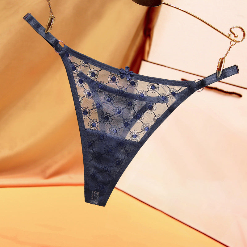 Floral Jacquard Thong