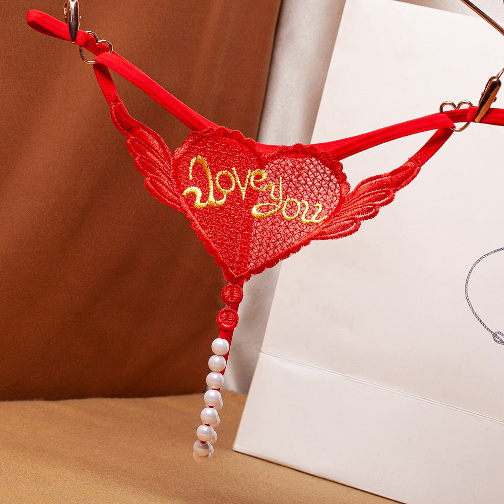 See-through jacquard embroidered briefs