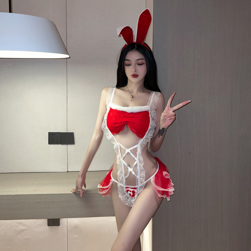 Lace home pajamas bodysuit