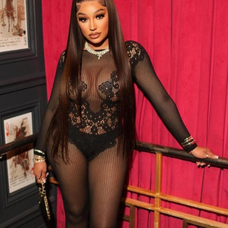 Long-sleeved knitted bodysuit