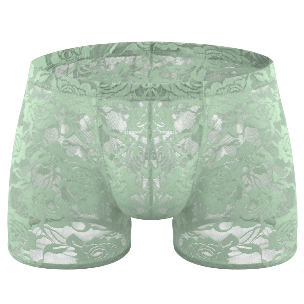 Rose lace transparent mesh panties