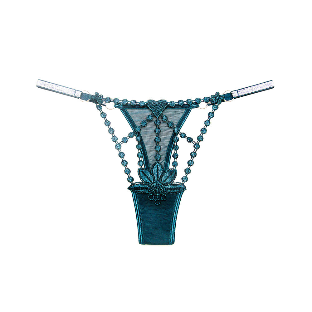 Ultra-thin hollow embroidery thin strap temptation underwear