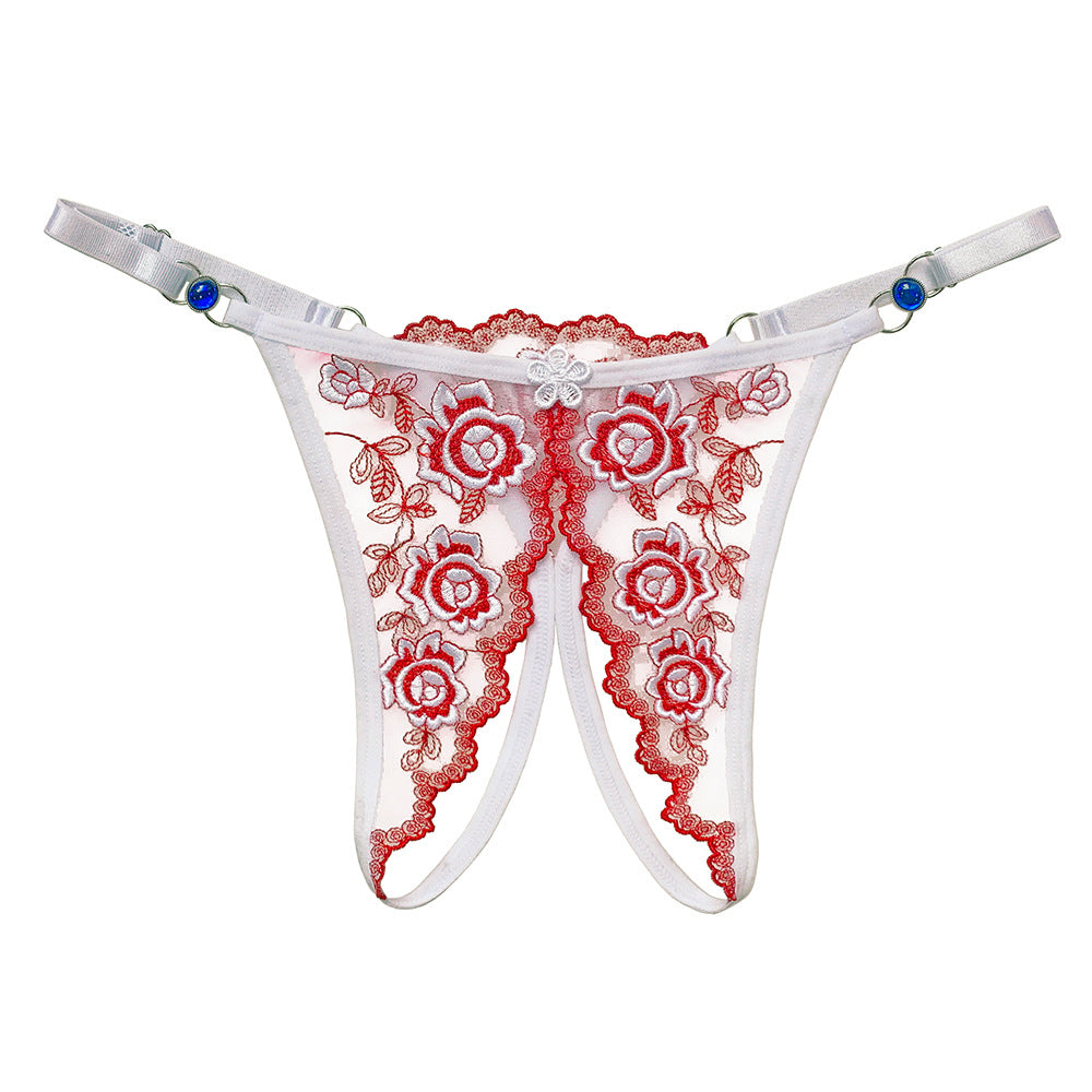 Embroidered Adjustable Diamond Seductive T-Back