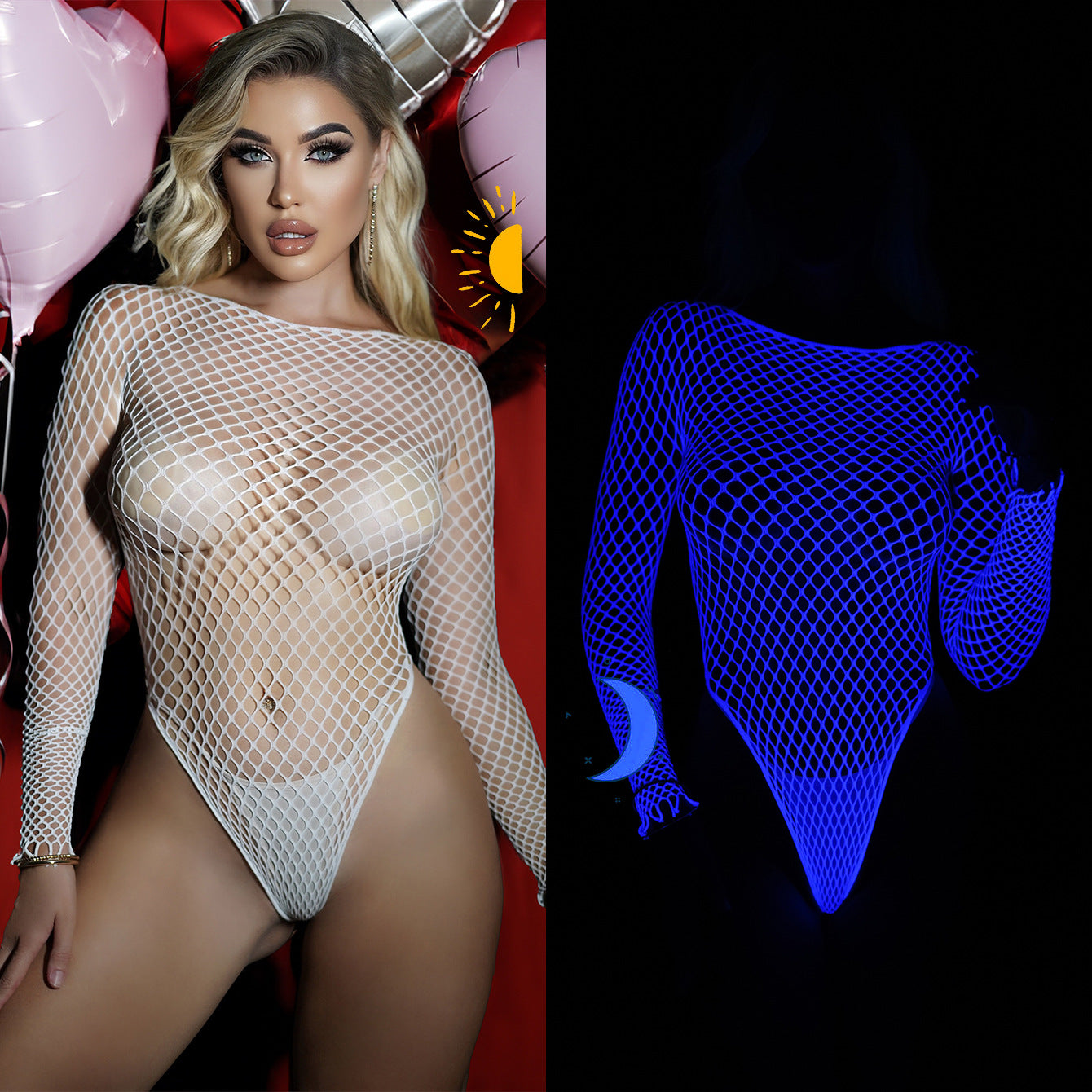Sexy and attractive luminous one-piece stockings