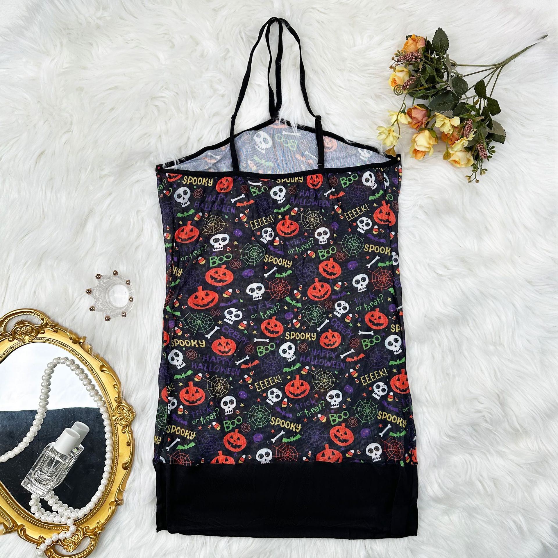 Halloween fun see-through tight hip skirt