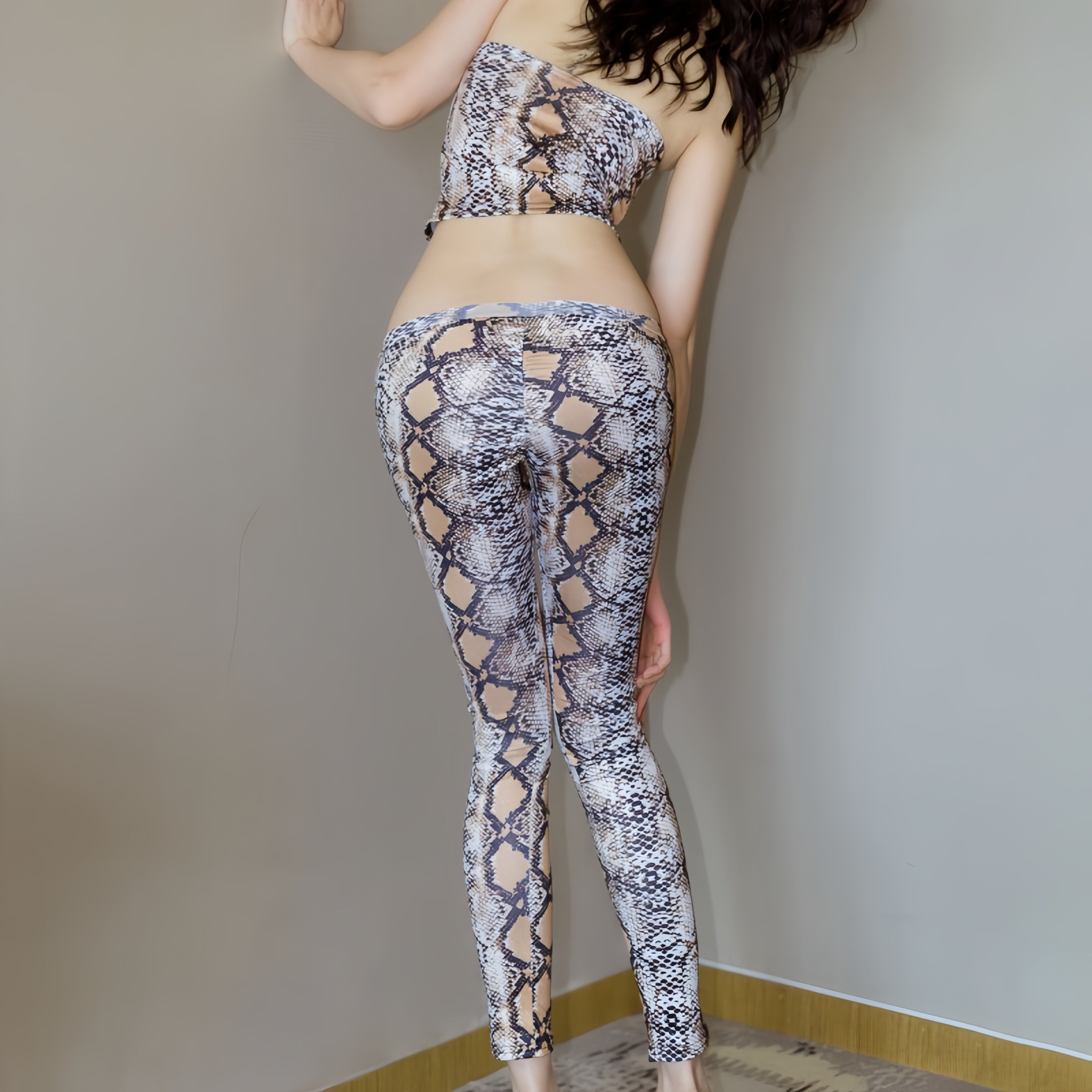 Leopard Print Zip-Crotch Tight Leggings – Erotic Bodycon Pants