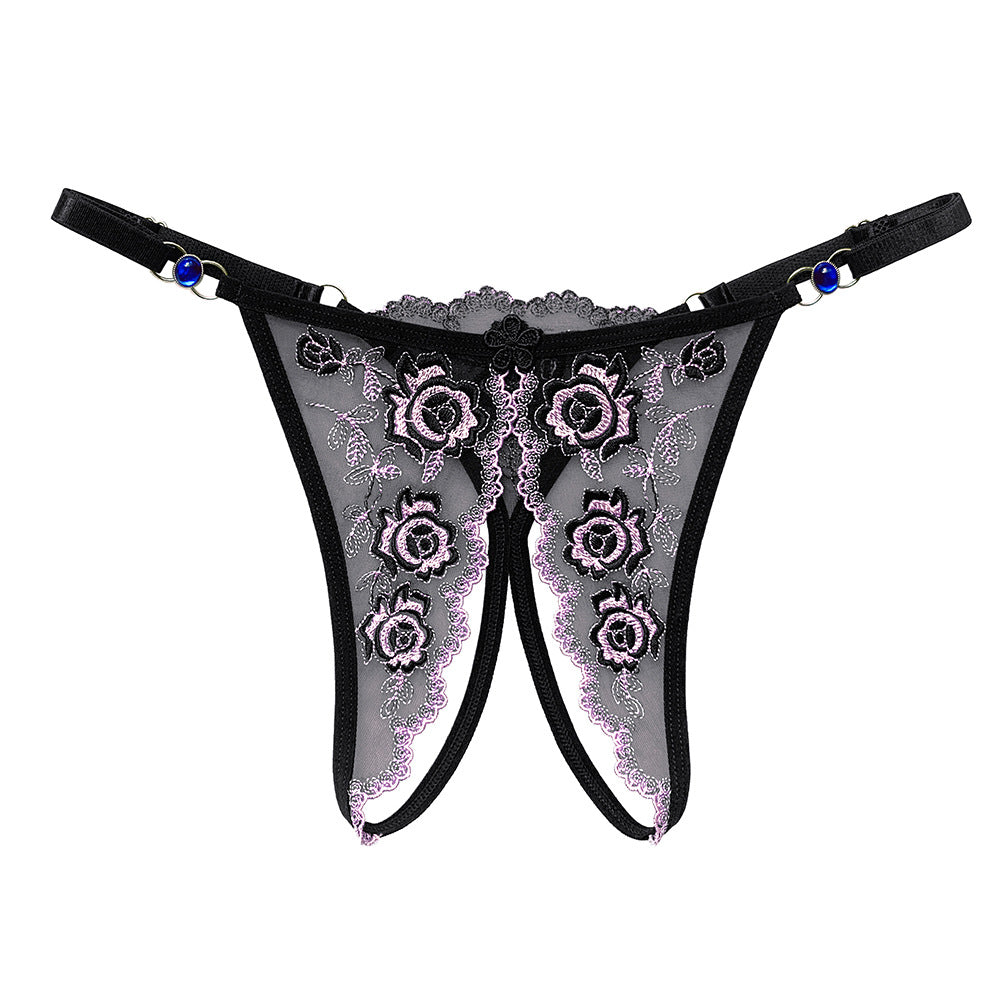 Embroidered Adjustable Diamond Seductive T-Back